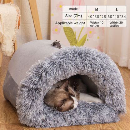 New Splice Portable Pet Nest Portable Autumn And Winter Warm Dog Nest Moisture-proof Long Fur Cat Nest Cross Border Pet Nest - Hiccupzz