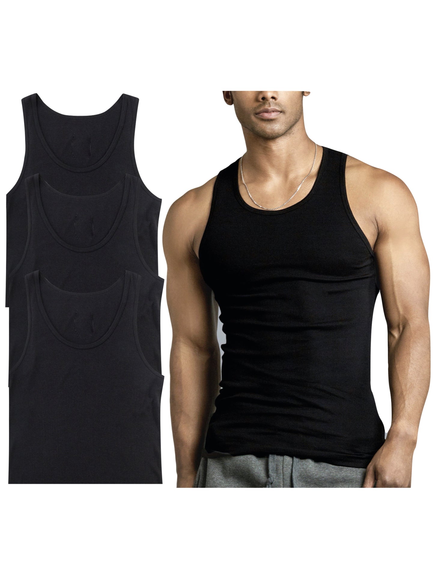 Men's Multi-Pack of Slim Fit Shallow Scoop Neck Undershirts