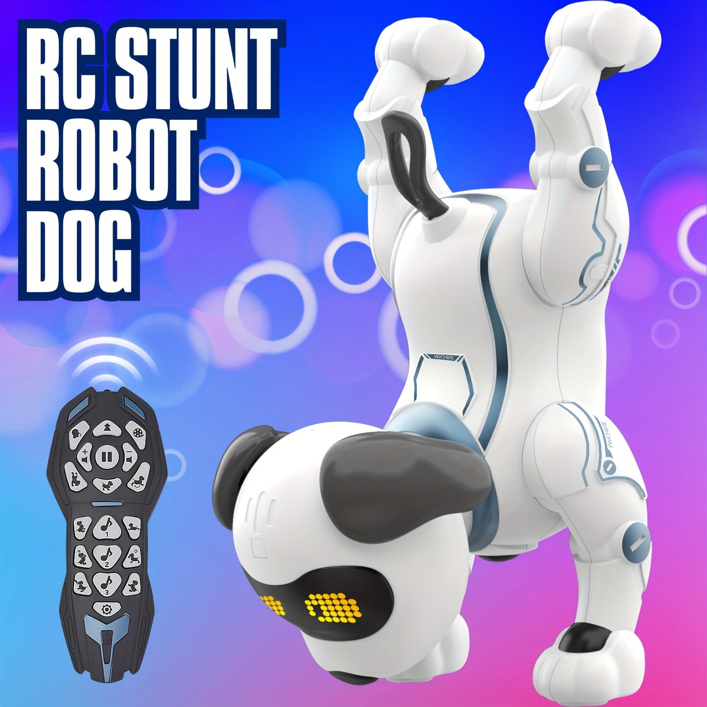 1 Pc Interactive Robot Dog with Remote Control, Voice Command, Dance & Song Functions, Rechargeable Battery, Infrared Sensing, LED Lights ABS Resin Electronic Pet Toy for Kids.