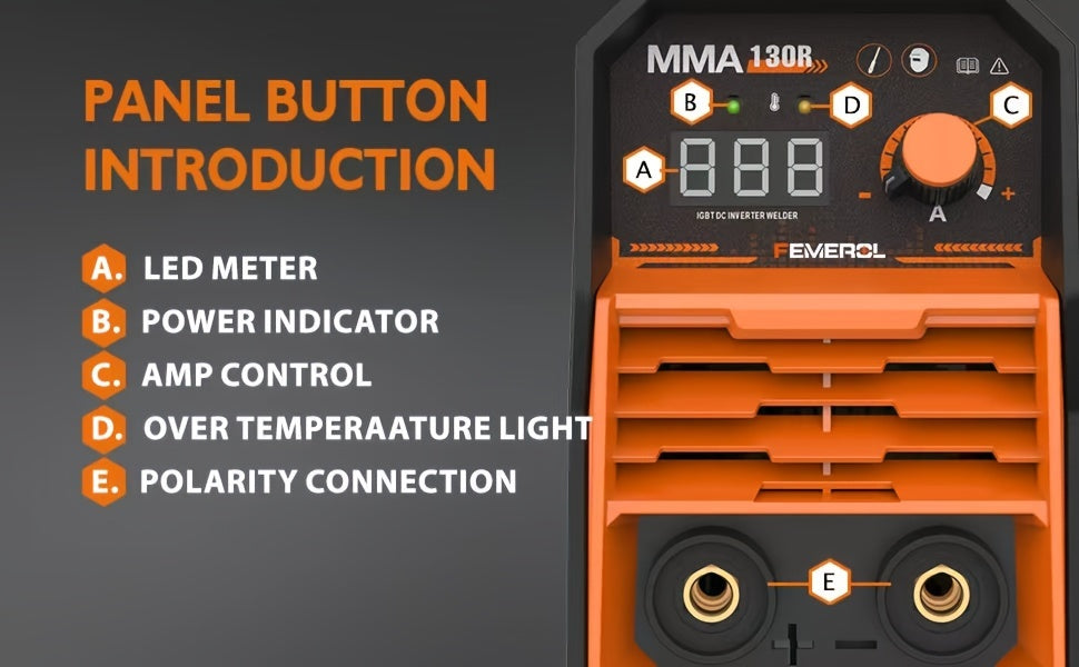 130A Stick Welder, Mini and Portable MMA Welder Hot Start 110V ARC Welding Machine Digital Display IGBT Inverter Welder