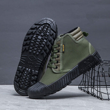 Construction Site Wear-resistant Non-slip High Top Canvas Breathable Shoes - Hiccupzz