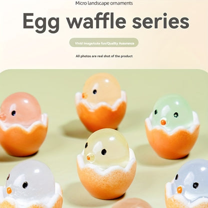 Luminous Mini Chicken Figurine: Resin Eggshell Design for DIY Micro Landscapes, Halloween, and Christmas Decorations - Hiccupzz