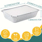 50-Pack Disposable Aluminum Pans with Lids – 8.2"x5.6", Oven & Freezer Safe - Hiccupzz