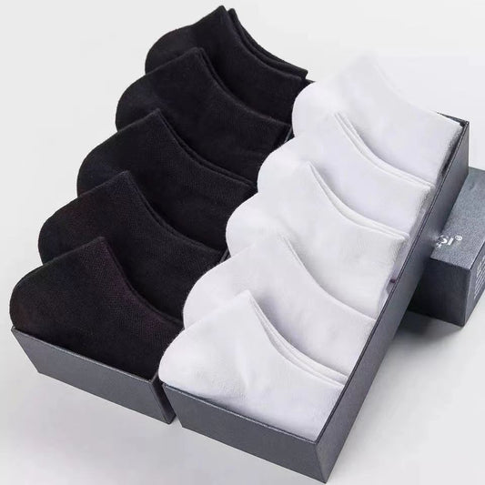 Men's Anti-Odor Invisible Ankle Socks – Breathable, Sweat-Absorbing (1-20 Pairs