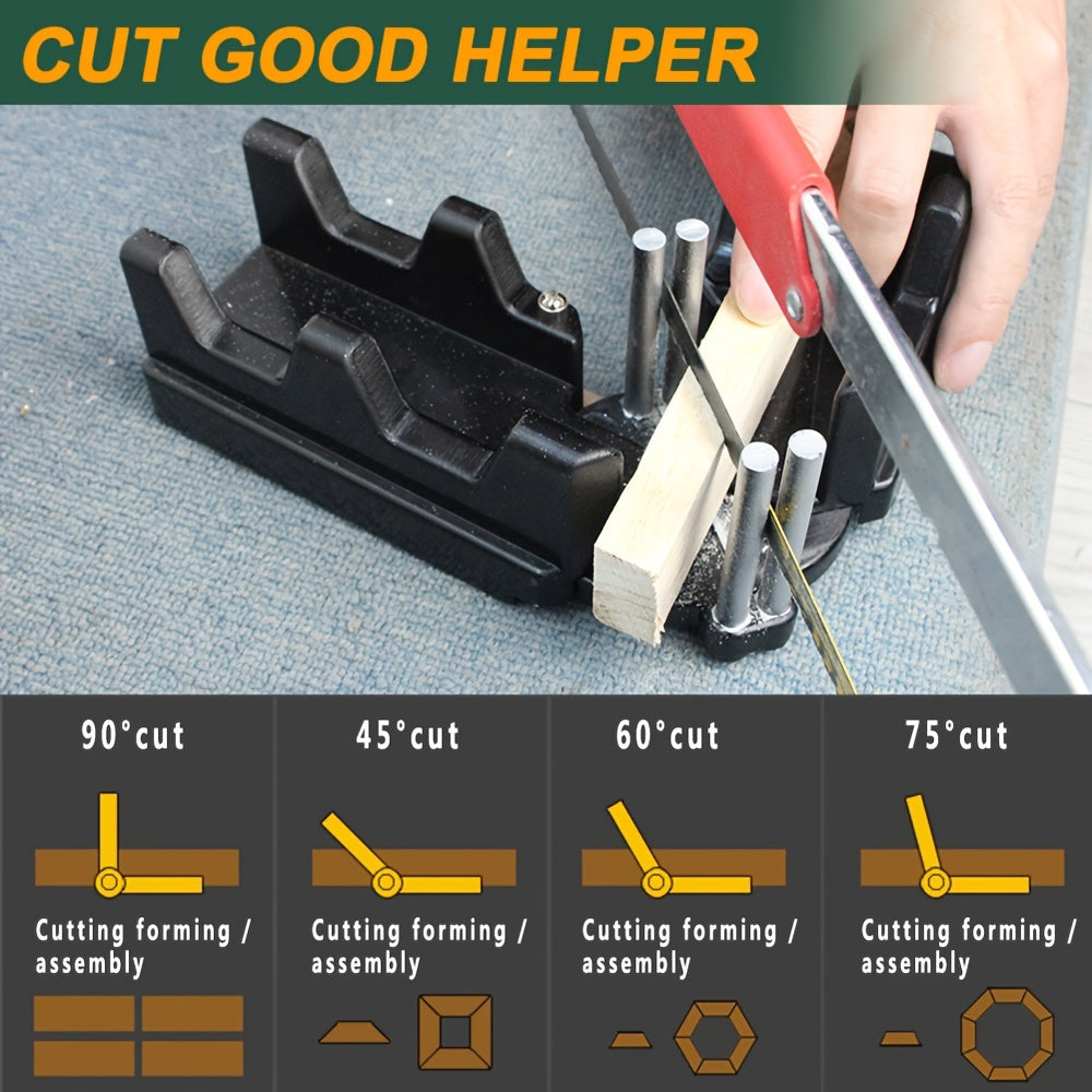 1 Pc 2-in-1 Miter Measuring Cutting Tool - Durable Metal, Portable & Multifunctional for Precise Angle Cutting in DIY & Woodworking