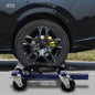 Set Of 4 Car Wheel Dolly Heavy Duty Self Loading Dolly With Ratcheting Foot Pedal, 1300lbs Capacity - Hiccupzz