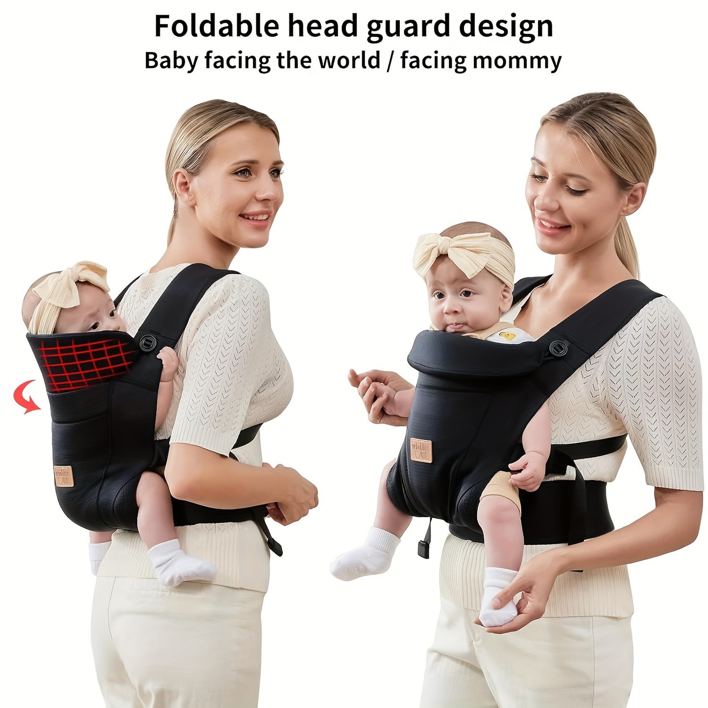 Ergonomic Baby Carrier - Newborn & Toddler Wrap, Hands-Free Sitting Support Sling, Breathable Chest Carrier