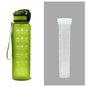 1L Tritan Water Bottle With Time Marker Bounce Cover Leakproof Cup For Sports Fitness