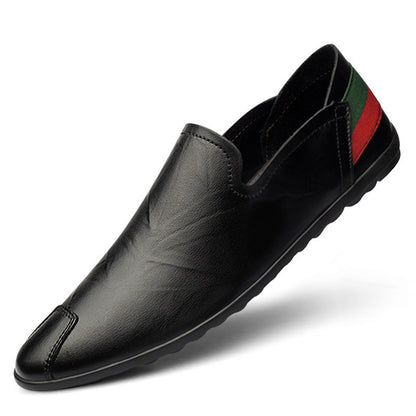 Men's Tods Casual Low-top Slip-on Leather Shoes Slip-on Plus Size Driving Shoes - Hiccupzz