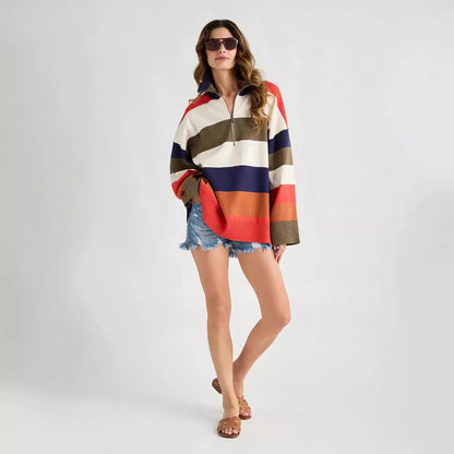 Women's Half Zip Turtleneck Pullover Long Sleeve - Hiccupzz