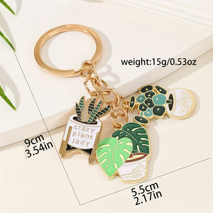Botanical Charm Keychain: Succulent & Plant Pendant, Creative Green Keyring for Fashion and Decor - Hiccupzz
