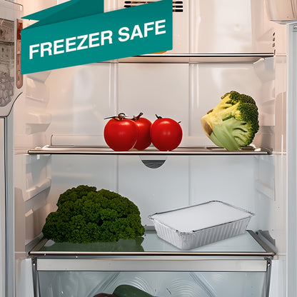 50-Pack Disposable Aluminum Pans with Lids – 8.2"x5.6", Oven & Freezer Safe - Hiccupzz