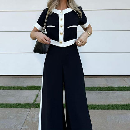 Commuter T-Shirt and Straight-Leg Pants Set - Hiccupzz