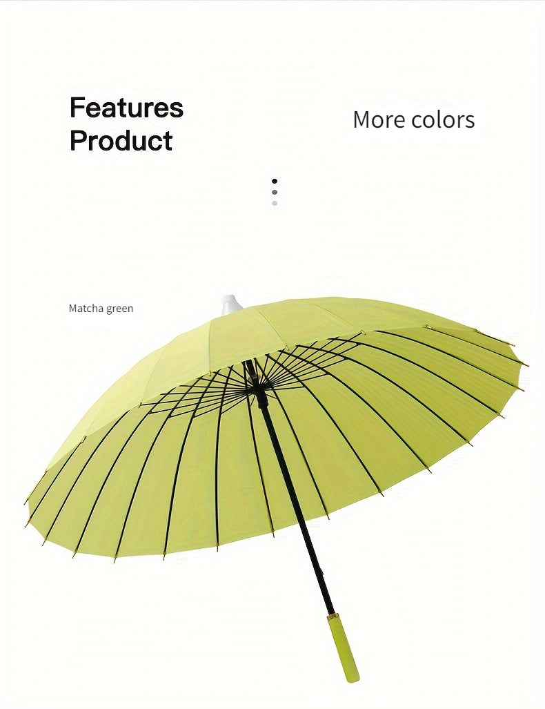 24 Ribs Compact & Waterproof Stick Umbrella with Water Cover, Durable Large Straight Umbrella for Men & Women