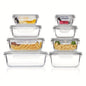 8-Pack Glass Food Storage Containers with Leak-Proof Lids, Microwave, Oven, Freezer & Dishwasher Safe, BPA-Free Bento Boxes for Meal Prep - Hiccupzz