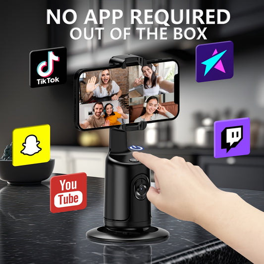 Auto Tracking Phone Tripod for Video, Selfie Stick with 360° Rotation, Face & Object Tracking for Live Streaming and Vlogging