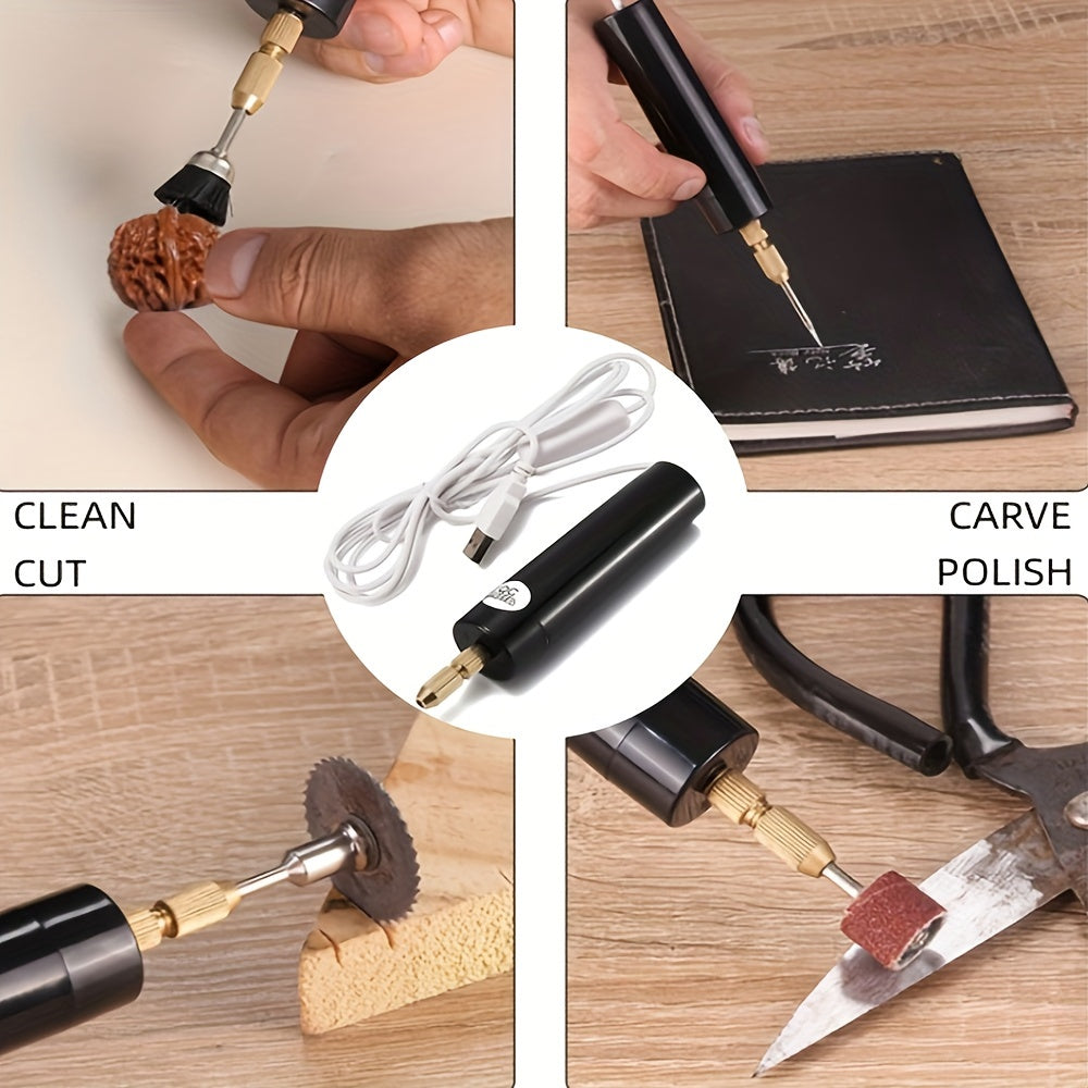 Portable Mini Electric Drill - 5V USB Handheld Tool for Jewelry Making, Wood Crafting & Metalworking