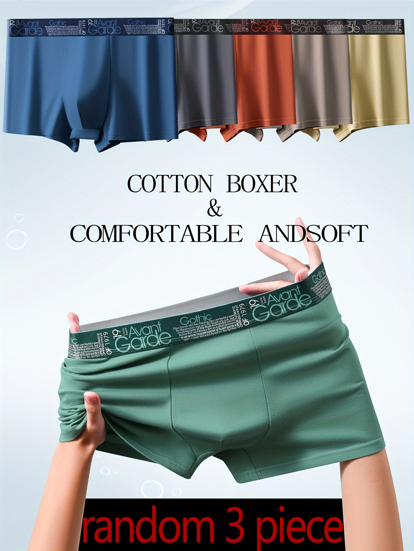 Men's Boxer Briefs - Cotton Underwear in Fashion Patterns, Casual Breathable & Comfortable, Available in 1/3/5/10 Packs, Plus Size Options