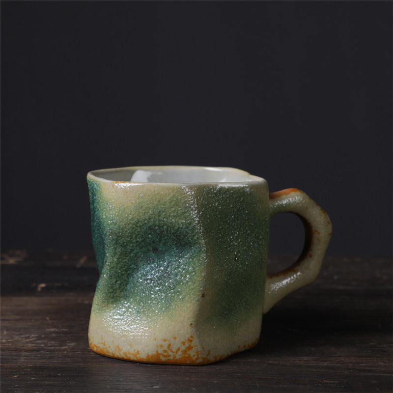 Vintage Japanese Ceramic Mug - Irregular High-Aesthetic Coarse Water Cup