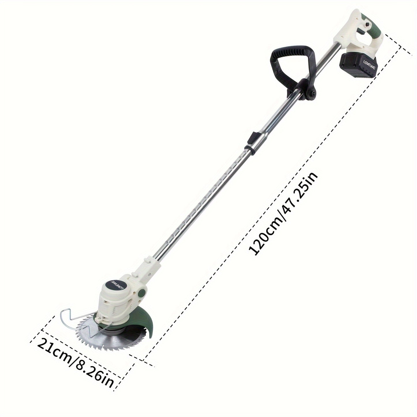 2-Battery 2-Blade Cordless Weed Eater - Lightweight Stainless Steel Electric Weeder Trimmer