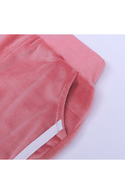 Children's Hooded Side Strip Gold Velvet Pyjama Sets - Hiccupzz