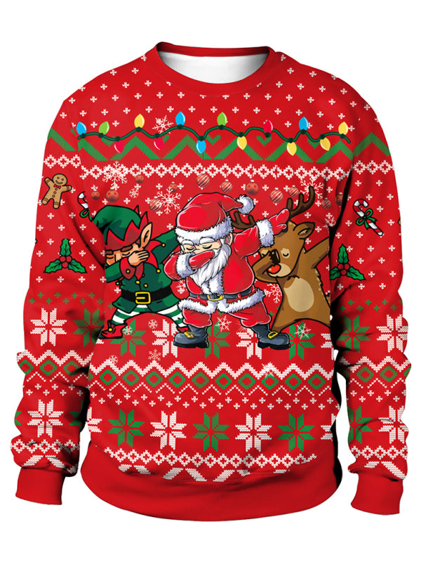 Christmas Santa Reindeer Knit Sweater