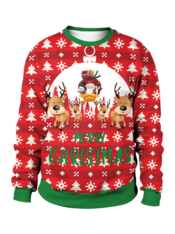 Christmas Santa Reindeer Knit Sweater