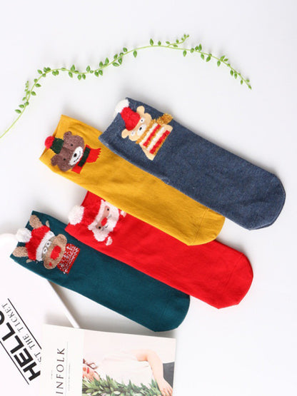 Cotton Tube Socks Stereo Ear Christmas Socks (4 Pairs Of Loading) - Hiccupzz
