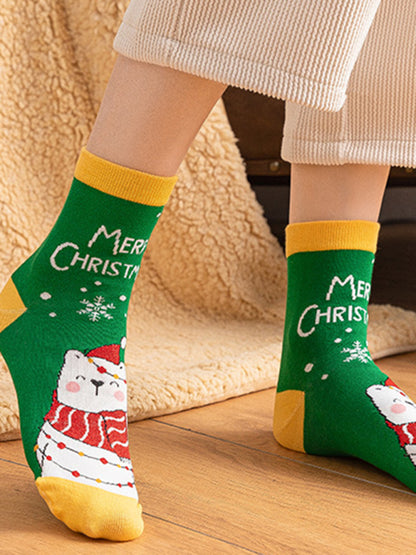 Cotton Christmas Cartoon Pattern Socks - Hiccupzz