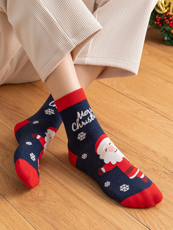 Cotton Christmas Cartoon Pattern Socks