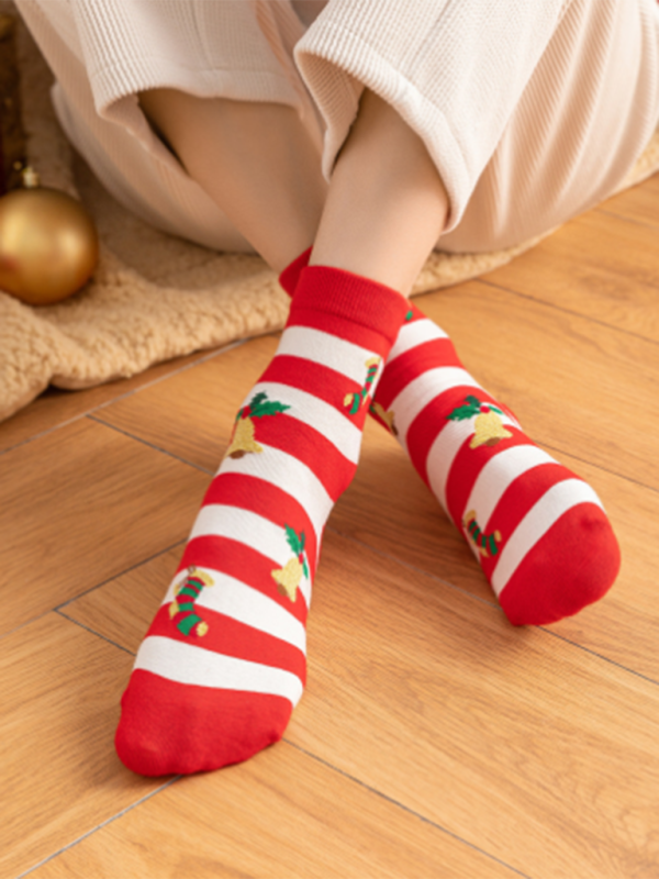 Cotton Christmas Cartoon Pattern Socks