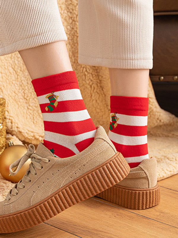 Cotton Christmas Cartoon Pattern Socks