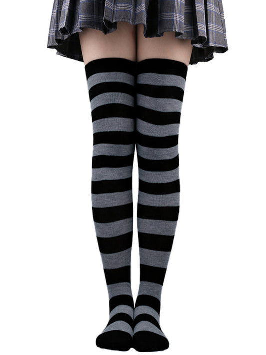 Women's Christmas Striped Two Tone Stockings