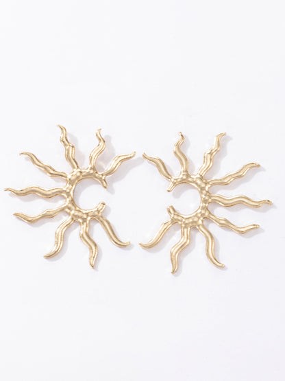 Popular Earrings Personality Geometric Sun Shape Fashion Ladies Earrings Stud Earrings - Hiccupzz