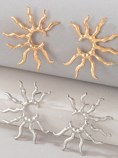 Popular Earrings Personality Geometric Sun Shape Fashion Ladies Earrings Stud Earrings - Hiccupzz