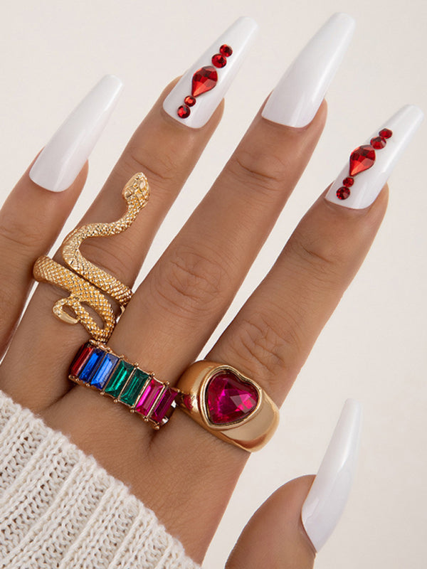 Popular jewelry ring jewelry snake-shaped love ins style five-piece ring female - Hiccupzz