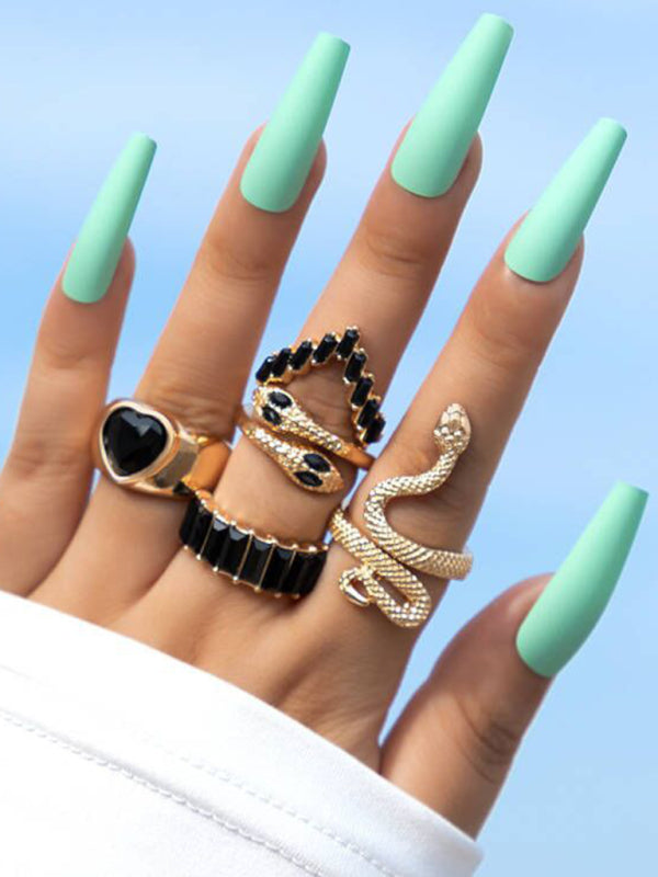 Popular jewelry ring jewelry snake-shaped love ins style five-piece ring female - Hiccupzz