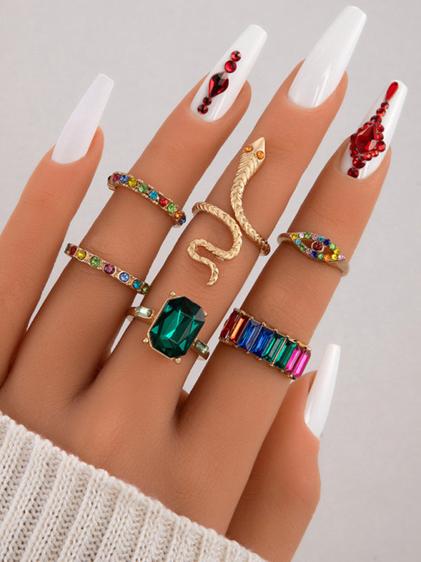 Popular jewelry ring jewelry snake-shaped love ins style five-piece ring female - Hiccupzz