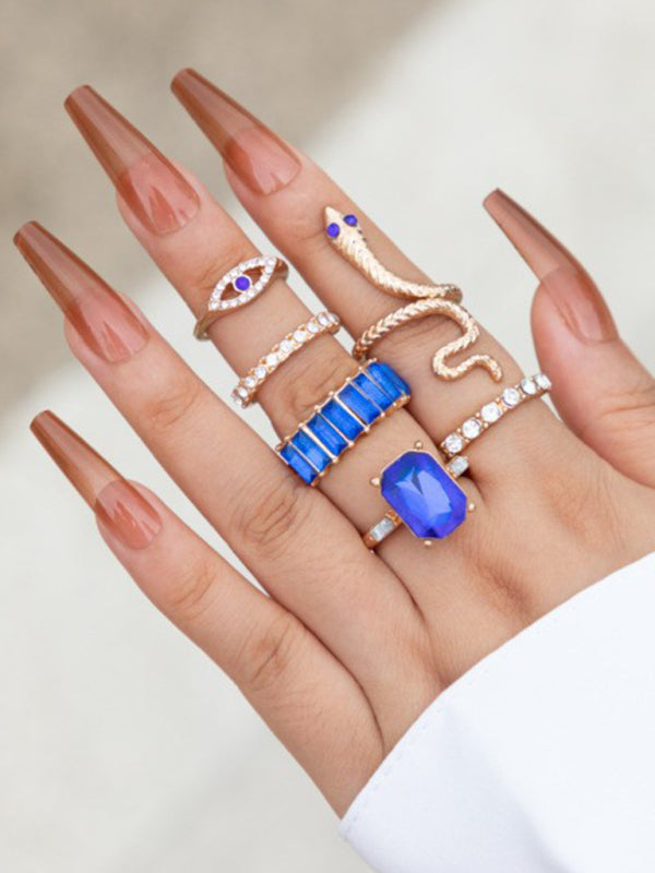 Popular jewelry ring jewelry snake-shaped love ins style five-piece ring female - Hiccupzz