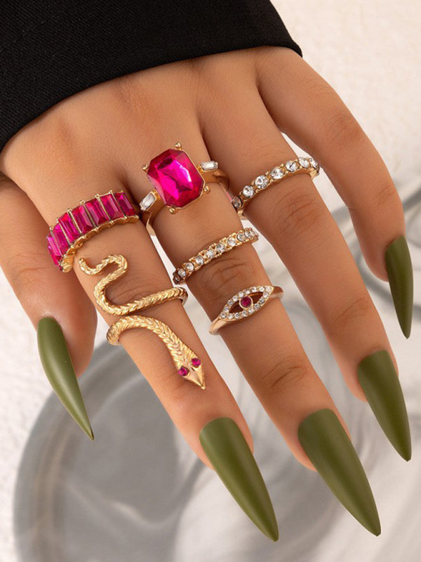 Popular jewelry ring jewelry snake-shaped love ins style five-piece ring female - Hiccupzz