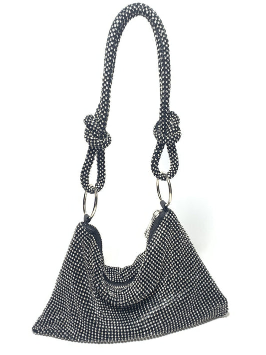 Knotted rhinestone pure handmade new diamond full diamond armpit bag