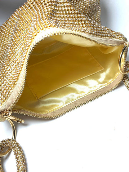 Knotted rhinestone pure handmade new diamond full diamond armpit bag - Hiccupzz