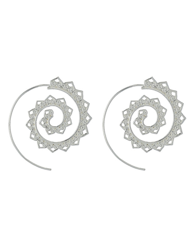 Nuevos pendientes de espiral ovalados con engranajes en espiral exagerados en forma de corazón, joyería vintage para las orejas 