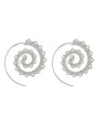 New Oval Spiral Earrings Exaggerated Swirl Gear Heart Shape Vintage Ear Jewelry - Hiccupzz