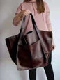 Simple Large Bag Soft Leather Large Capacity One Shoulder Portable Tote Bag - Hiccupzz