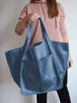 Simple Large Bag Soft Leather Large Capacity One Shoulder Portable Tote Bag - Hiccupzz