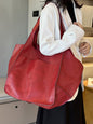 Simple Large Bag Soft Leather Large Capacity One Shoulder Portable Tote Bag - Hiccupzz