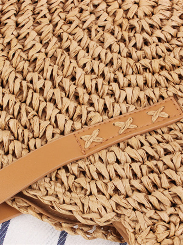 Round shoulder straw women's bag - Hiccupzz