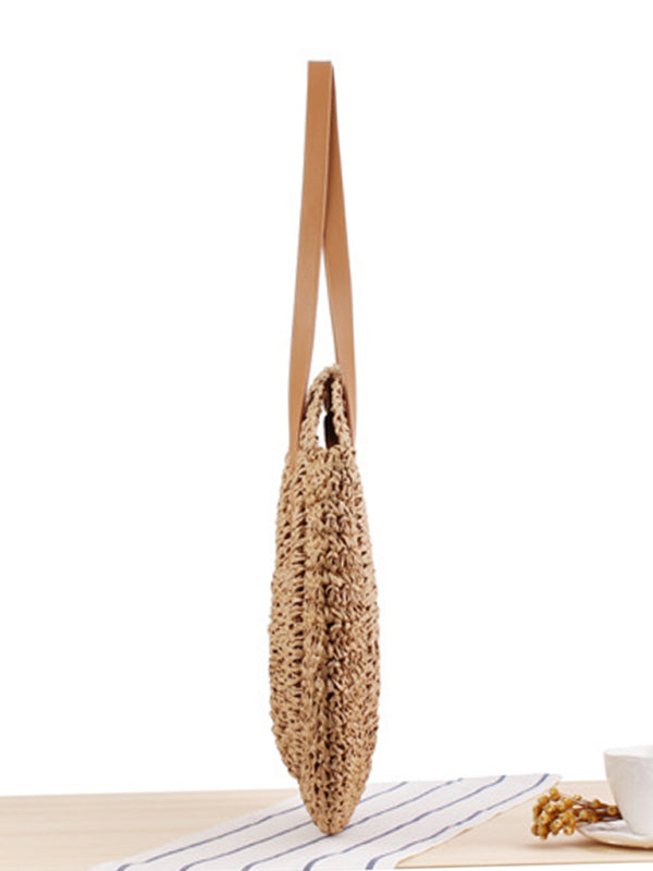 Round shoulder straw women's bag - Hiccupzz