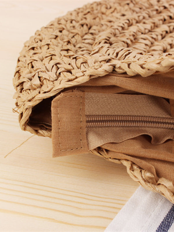 Round shoulder straw women's bag - Hiccupzz